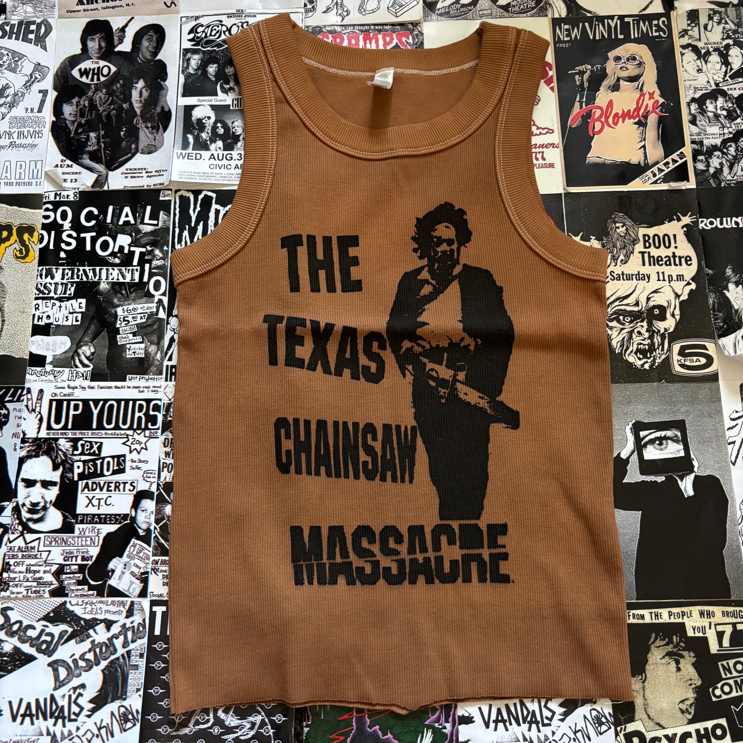 TEXAS light brown ribbed tank XS/SM