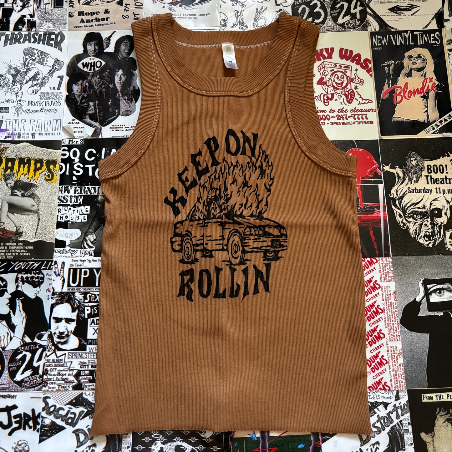 ROLLIN light brown ribbed tank XS/SM