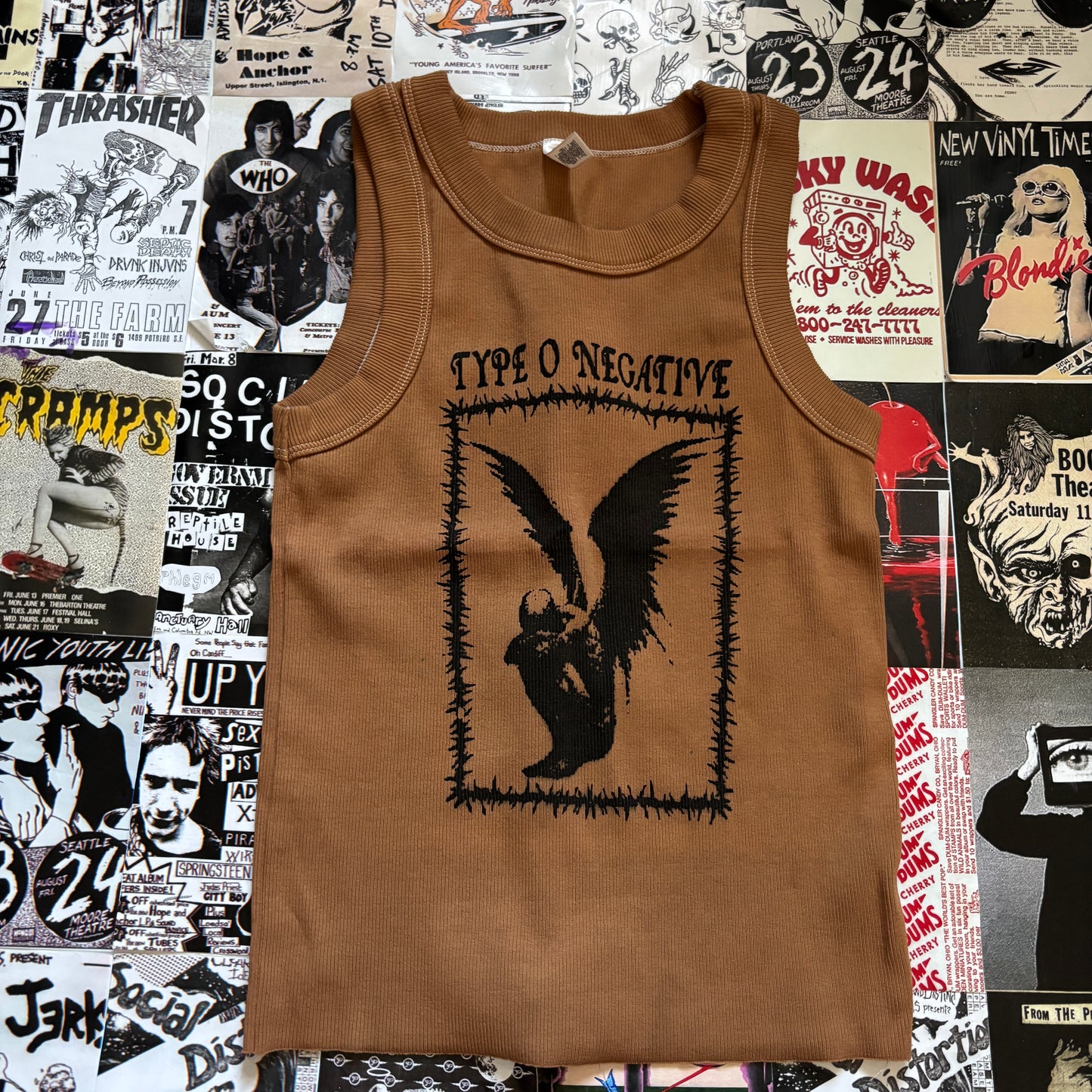 TYPE light brown ribbed tank XS/SM