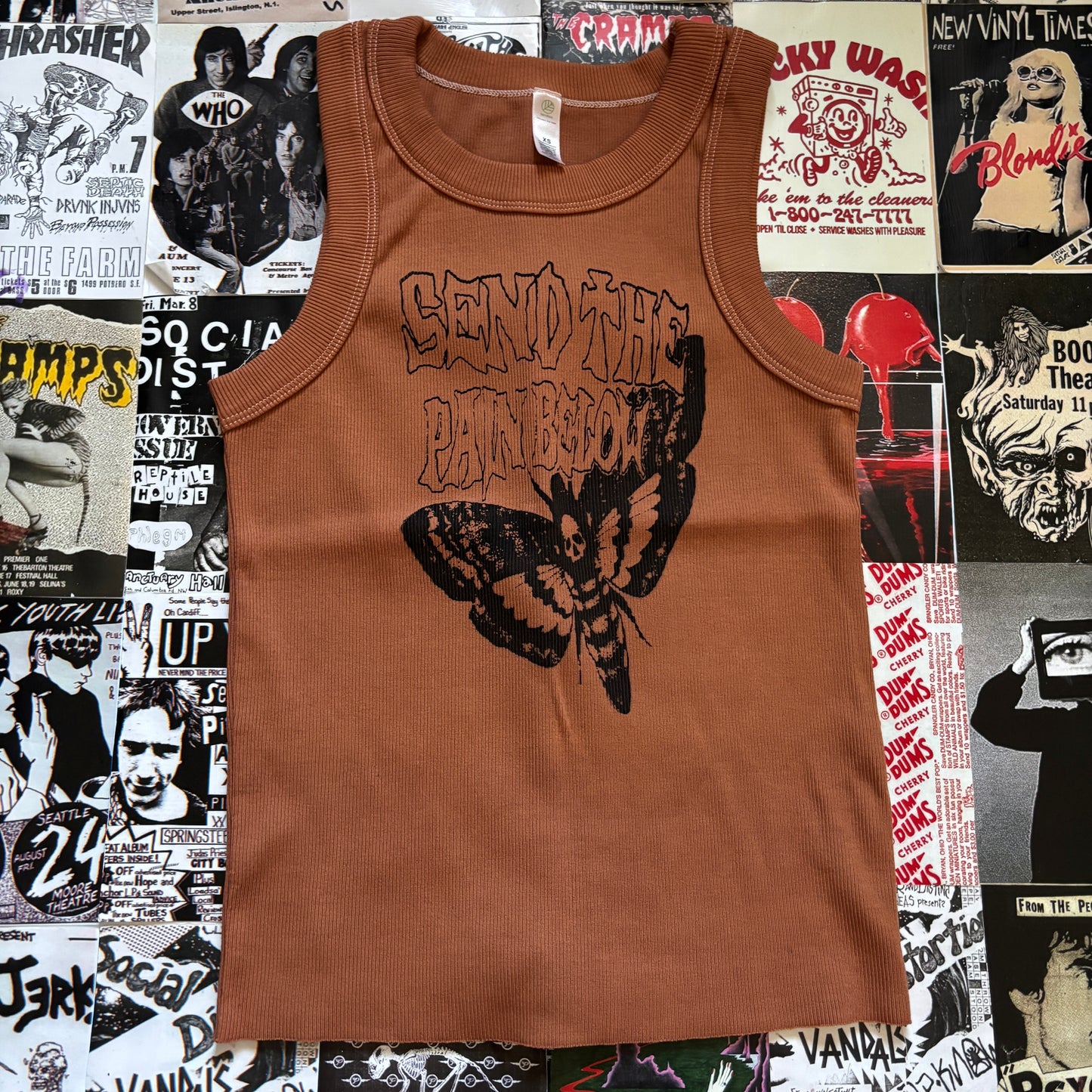 PAIN BELOW rust ribbed tank top XS/SM