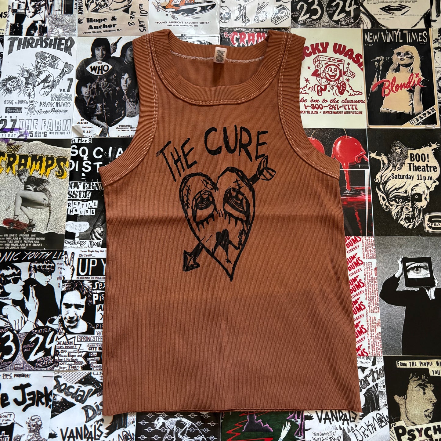 CURE HEART rust ribbed tank top XS/SM