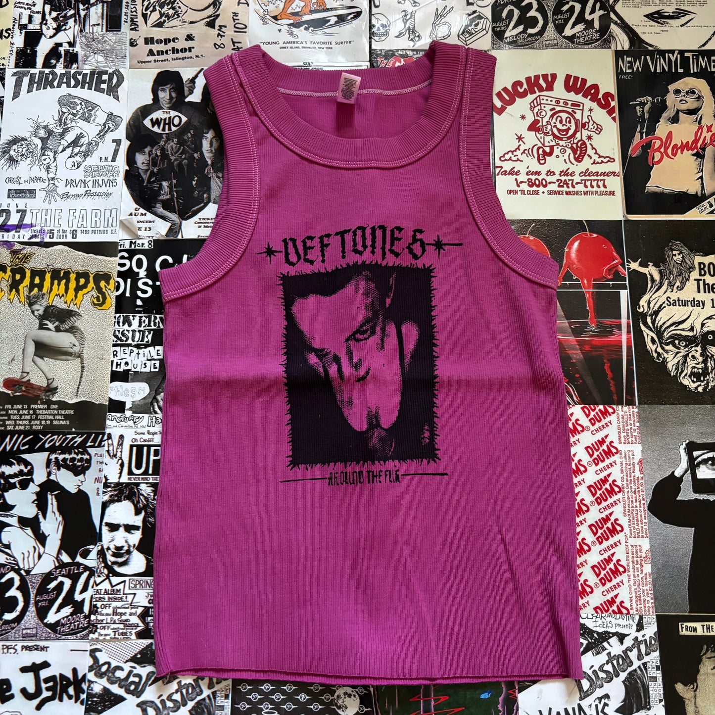 AROUND FUR pink ribbed tank XS/SM
