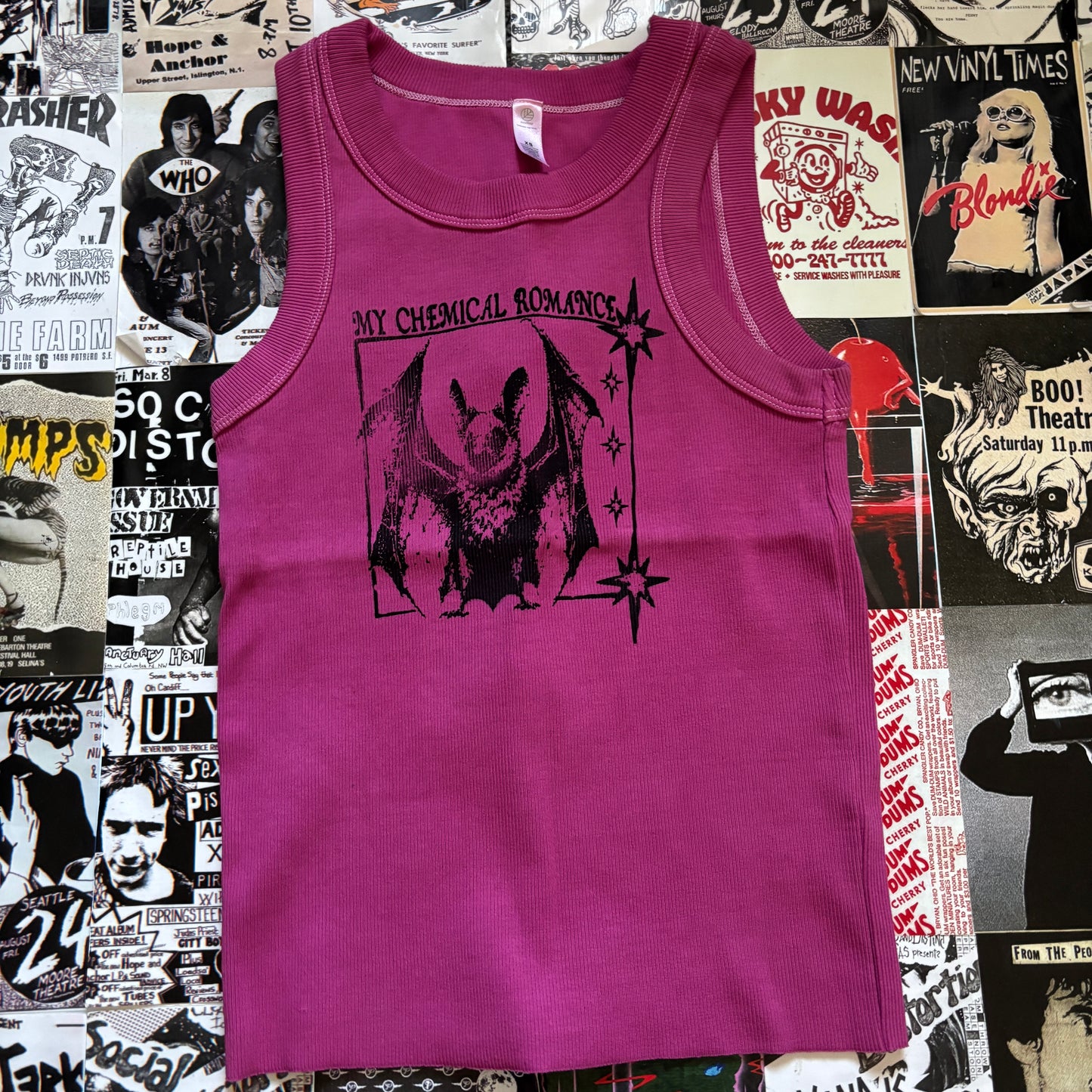 CHEMICAL pink ribbed tank XS/SM