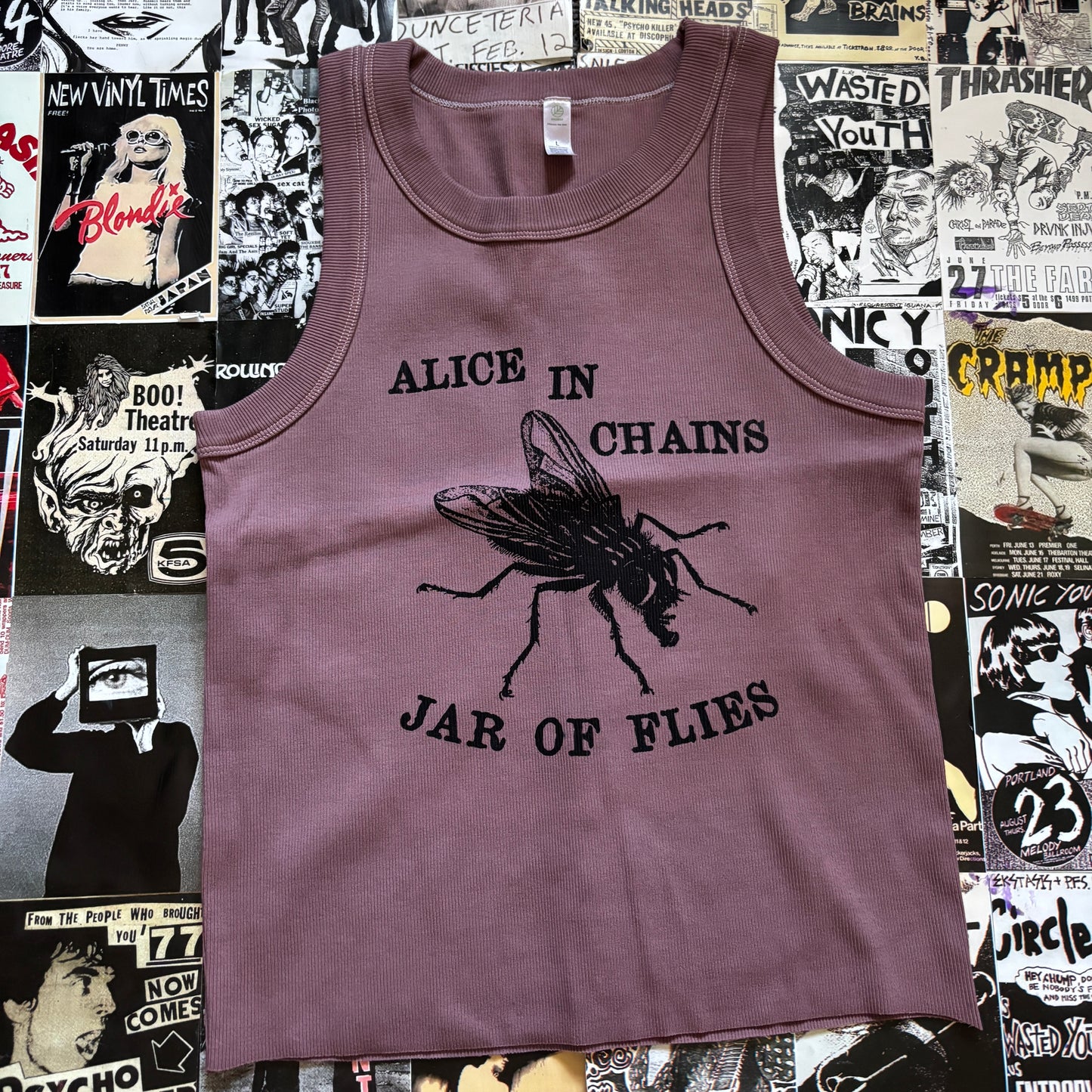 ALICE  brown ribbed tank LAR/XL
