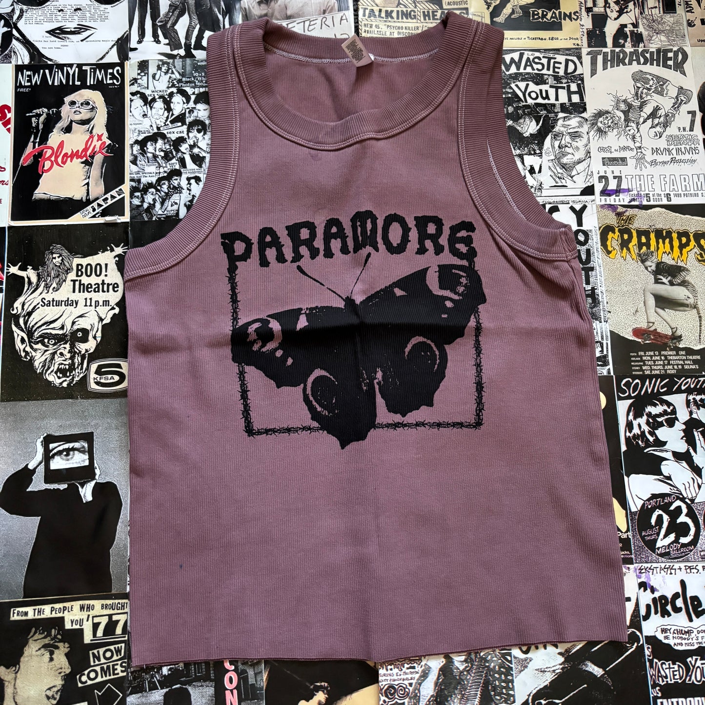PARAMORE  brown ribbed tank LAR/XL