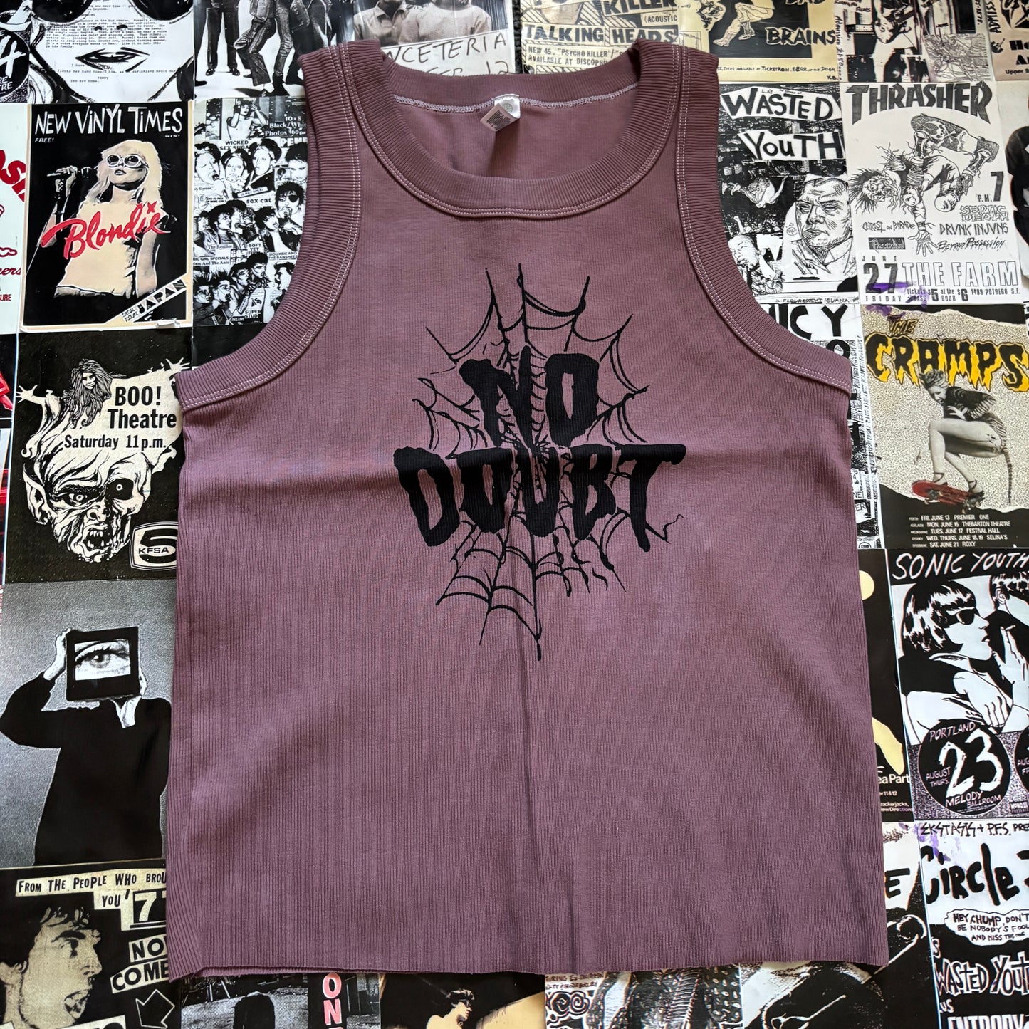 DOUBT brown ribbed tank LAR/XL