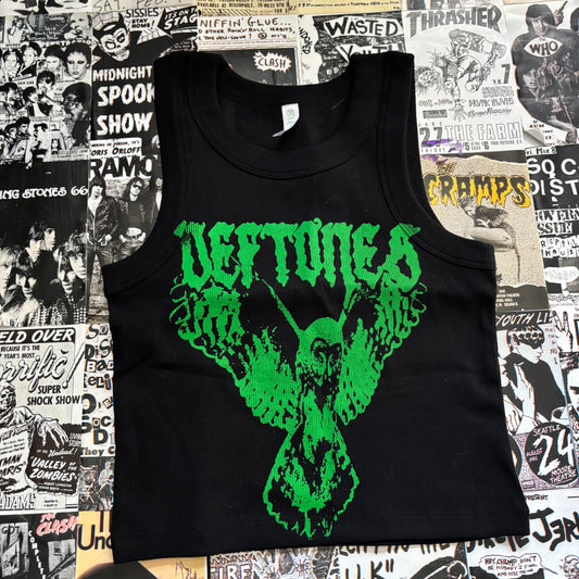 DEF OWL black/green ribbed tank top XS/SM