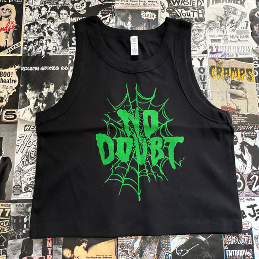 DOUBT black/green ribbed tank top MED/LAR