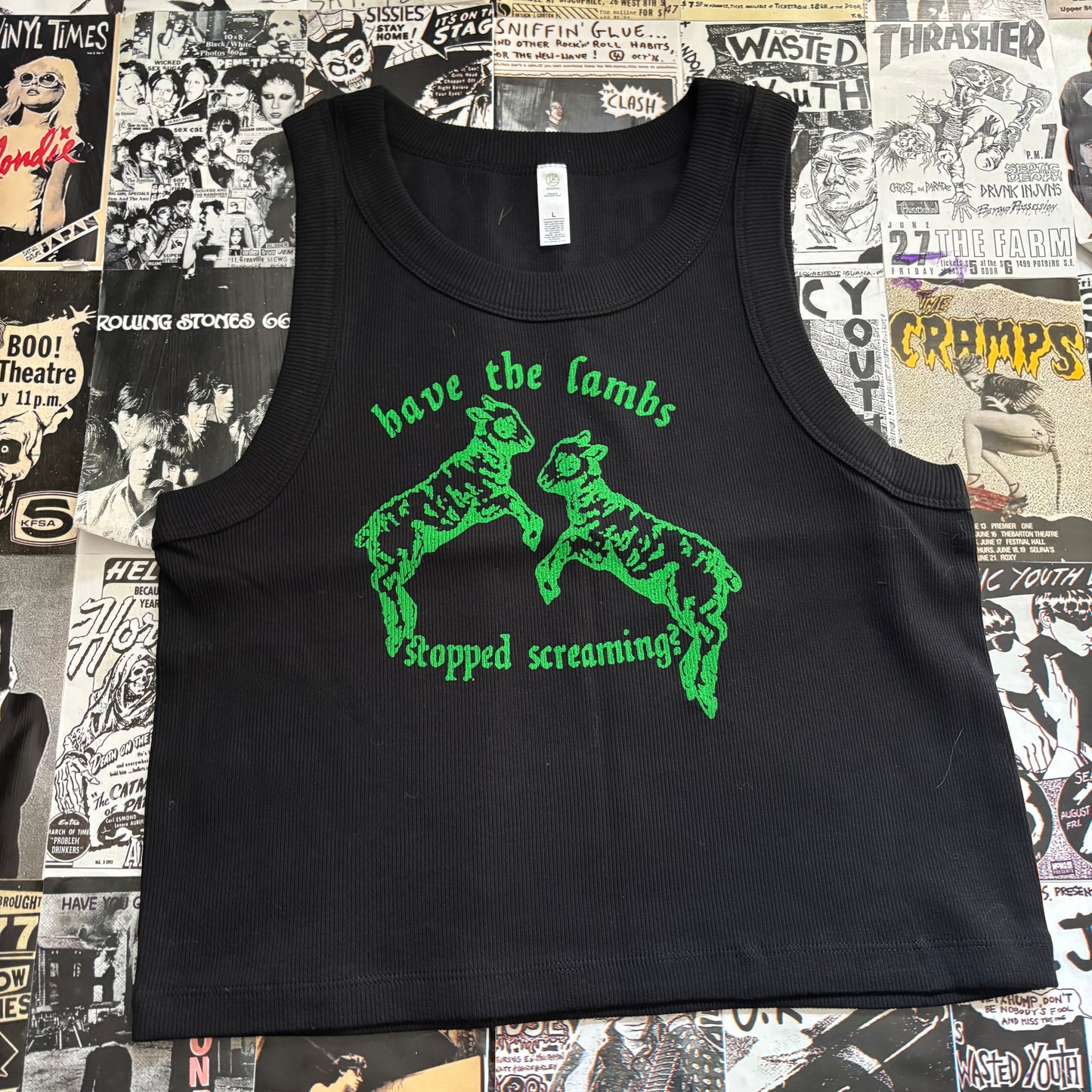 SILENCE black/green ribbed tank top MED/LAR