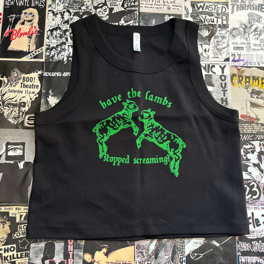 SILENCE black/green ribbed tank top LAR/XL