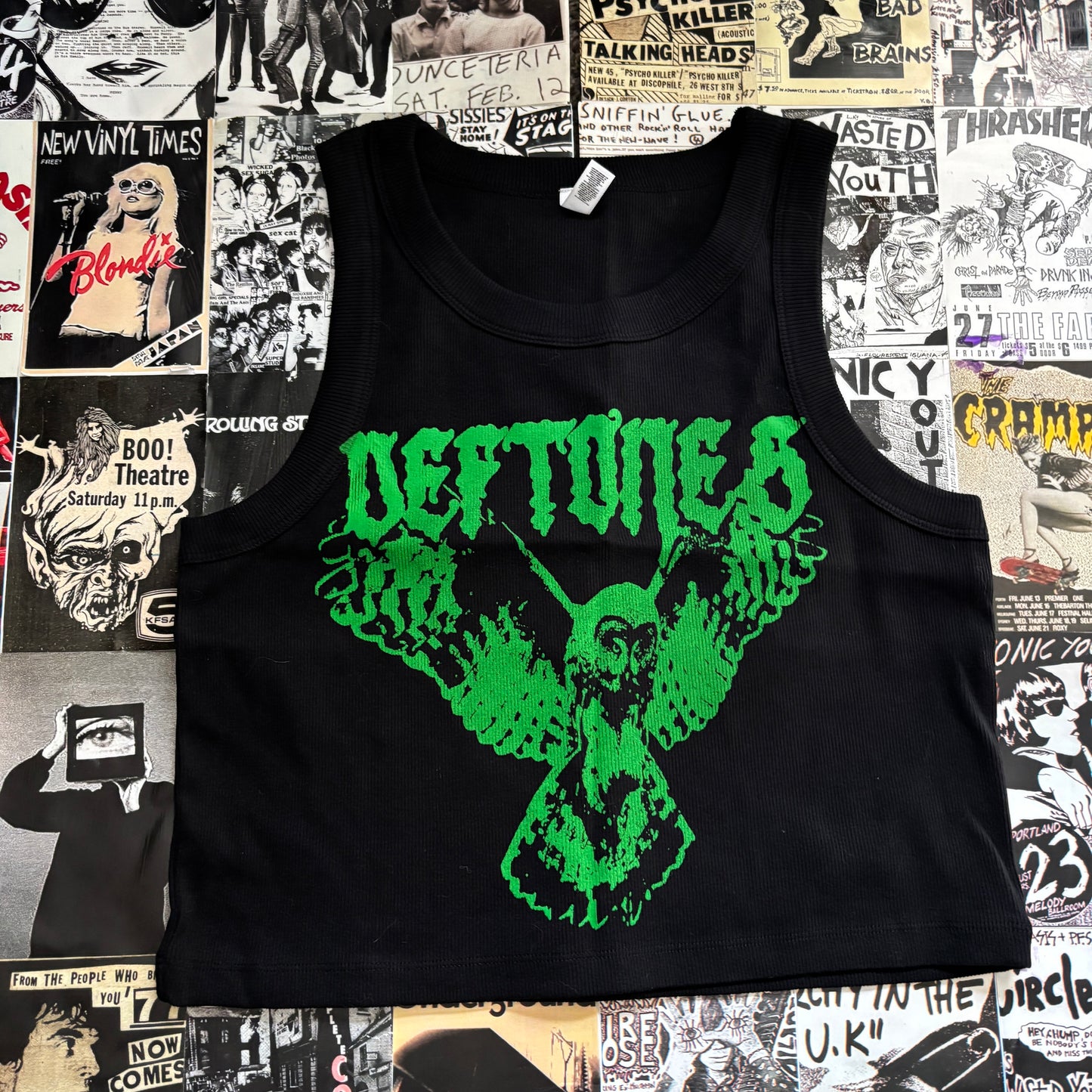 DEF OWL black/green ribbed tank top LAR/XL