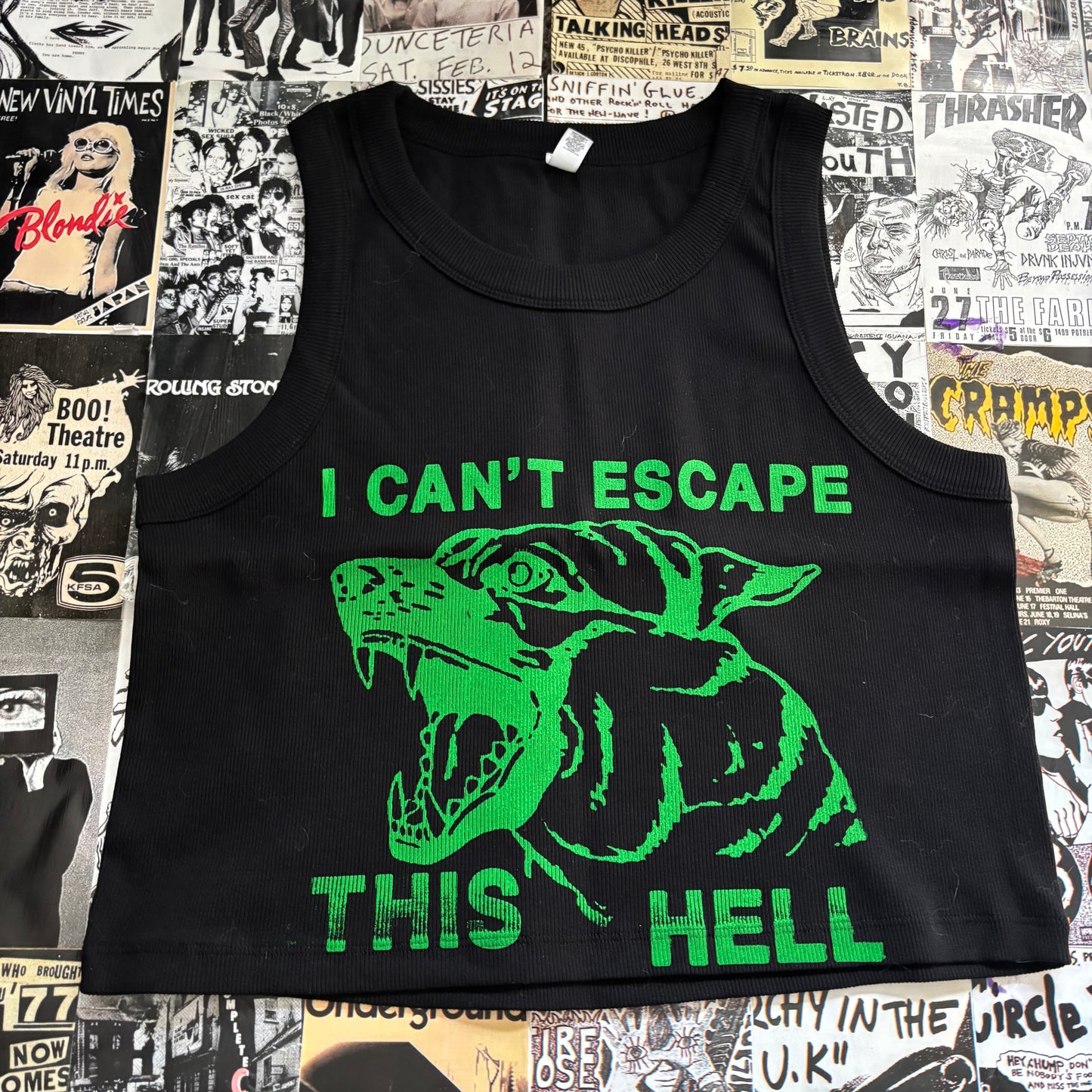 ANIMAL black/green ribbed tank top LAR/XL