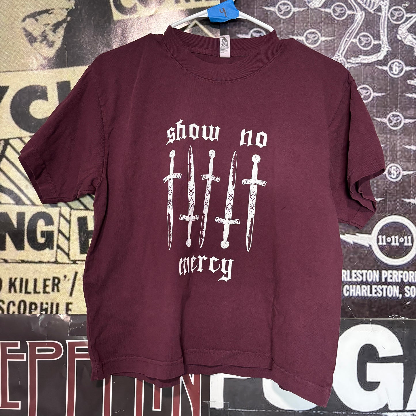 MERCY maroon boxy tee