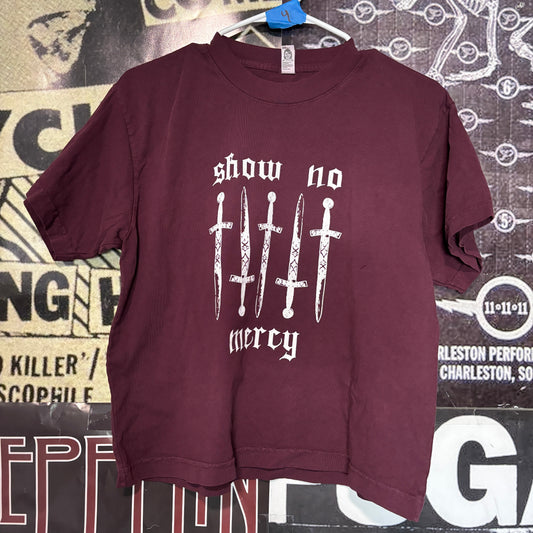 MERCY maroon boxy tee
