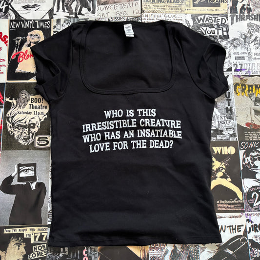 LYRICS black square neck baby tee