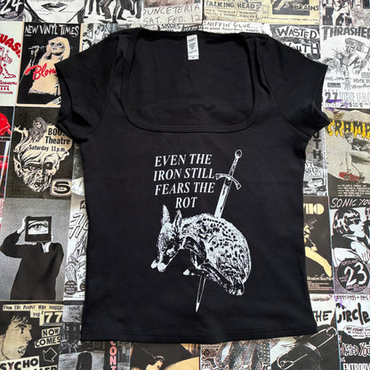 ETHEL black square neck baby tee