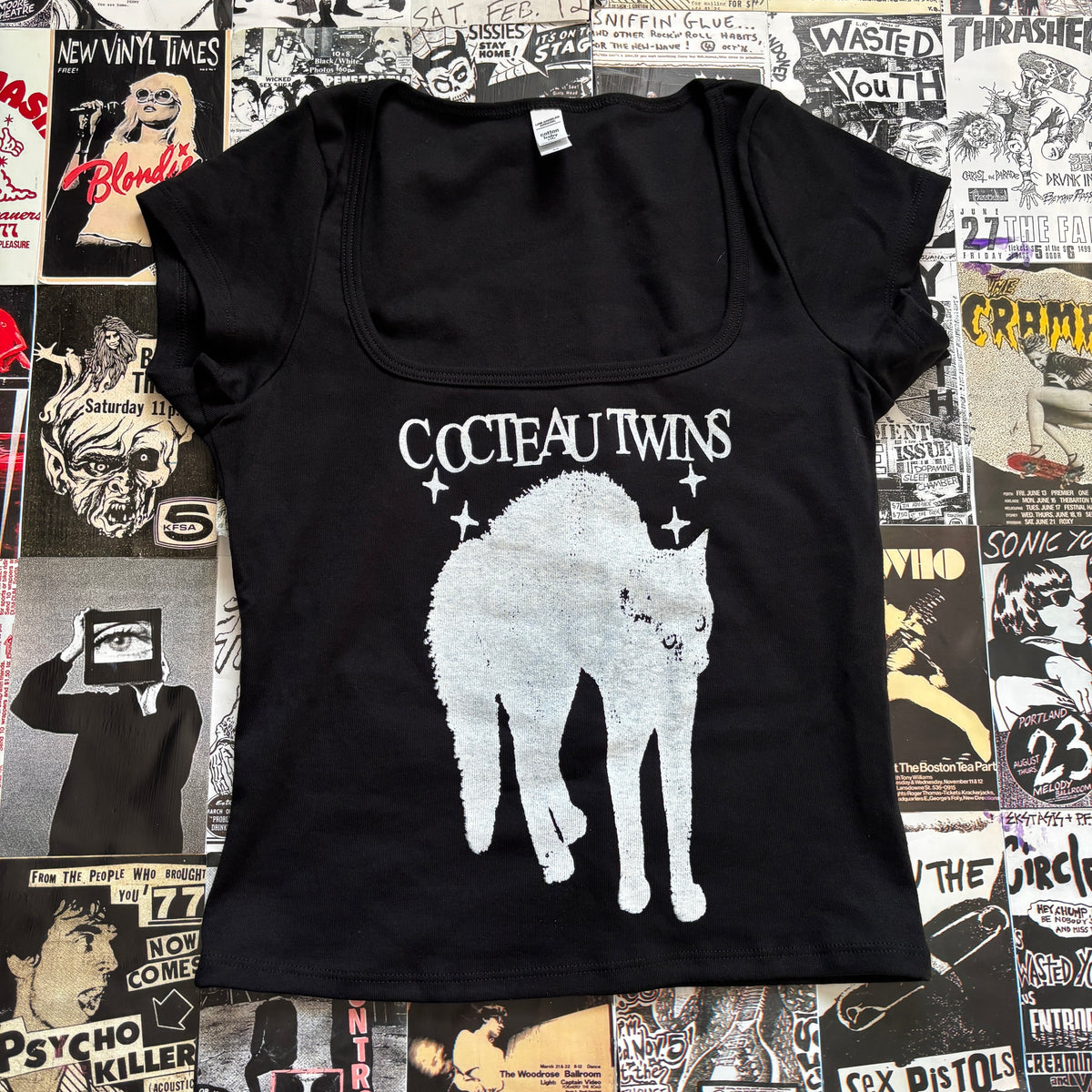 COCTEAU black square neck baby tee