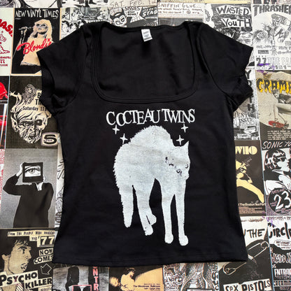 COCTEAU black square neck baby tee