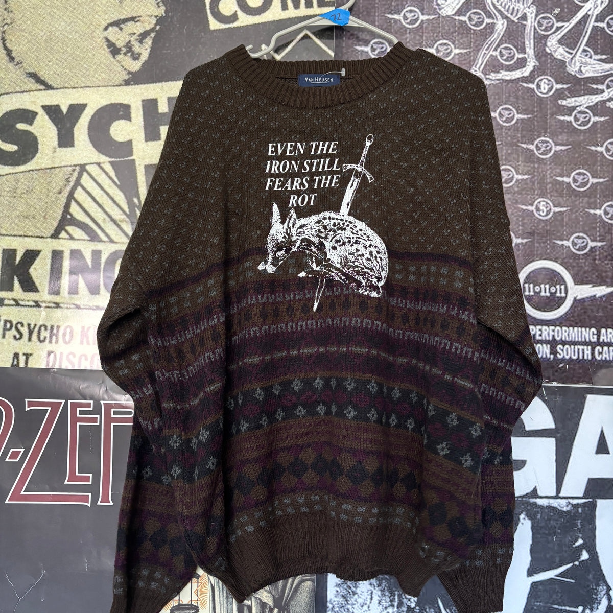 ETHEL BROWN STRIPE SWEATER LAR/XL