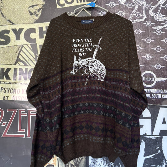 ETHEL BROWN STRIPE SWEATER LAR/XL