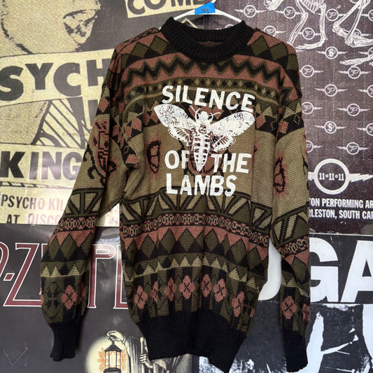 SILENCE BROWN STRIPE SWEATER MED/LAR