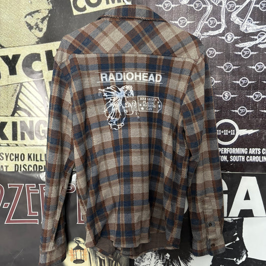 RADIO brown/navy flannel MEDIUM