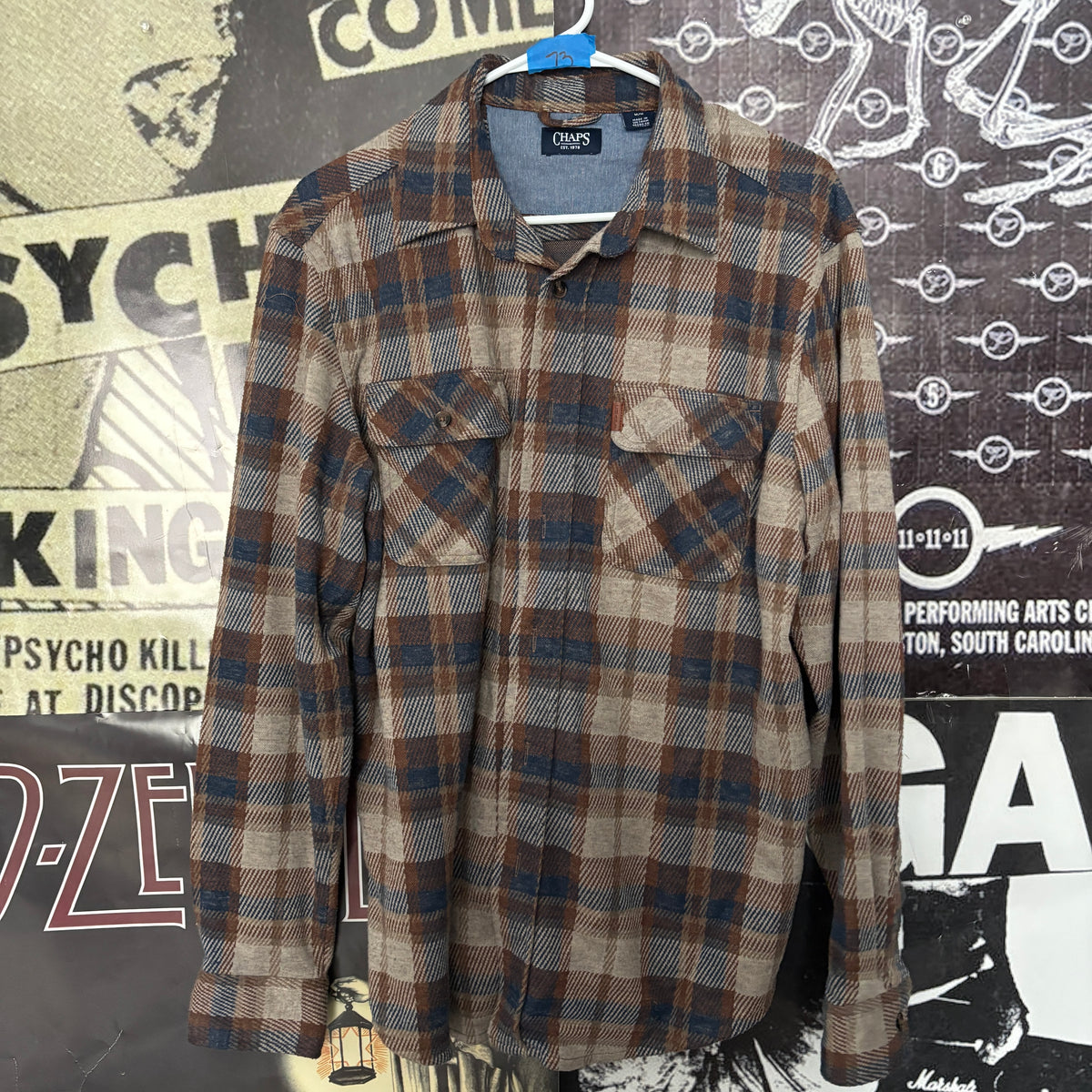 RADIO brown/navy flannel MEDIUM
