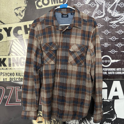 RADIO brown/navy flannel MEDIUM