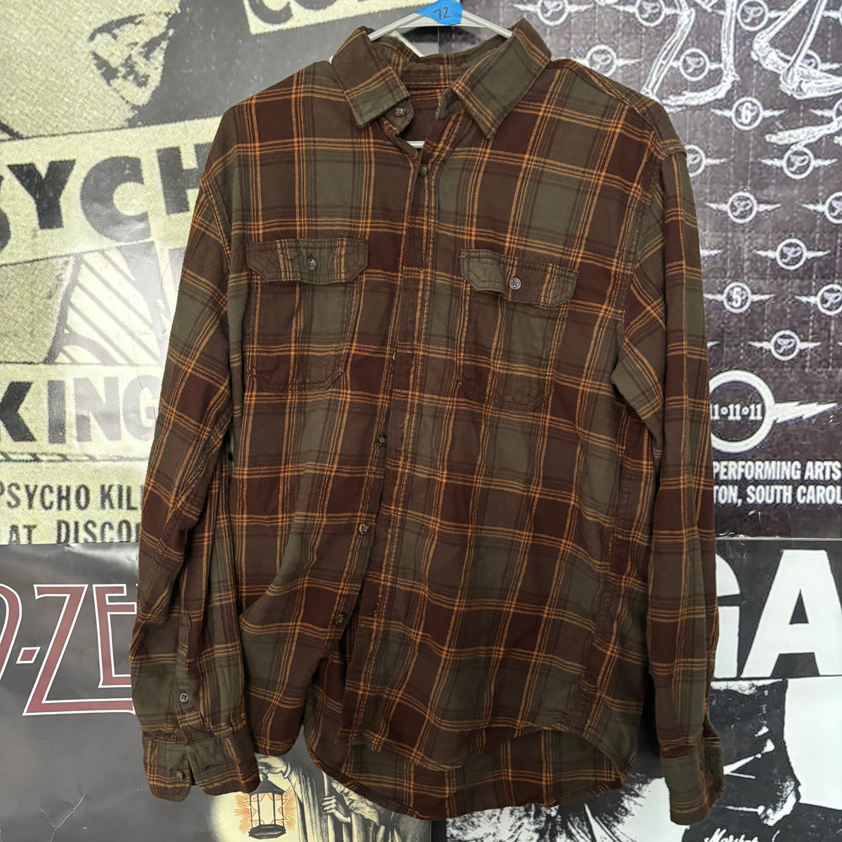 SILENCE brown/olive flannel MEDIUM
