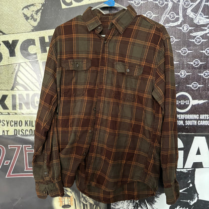 SILENCE brown/olive flannel MEDIUM