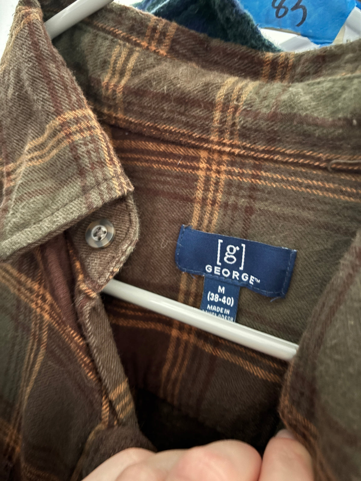 SILENCE brown/olive flannel MEDIUM