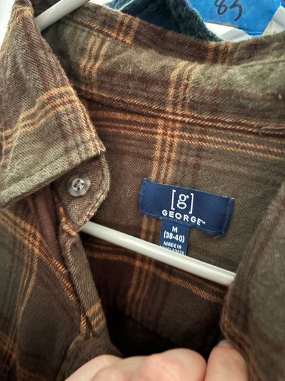 SILENCE brown/olive flannel MEDIUM