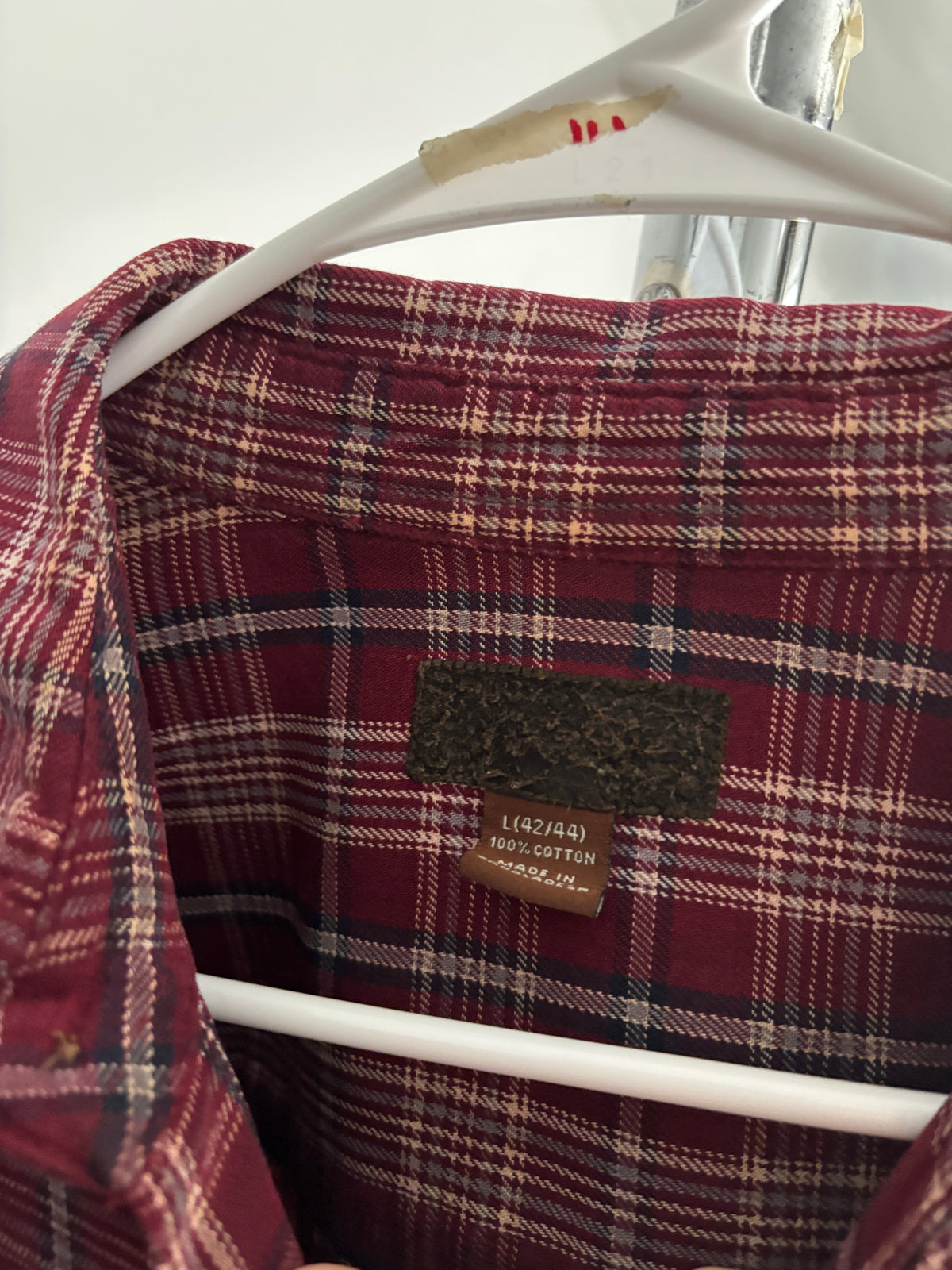 ALICE SKULL red flannel LARGE (damaged)