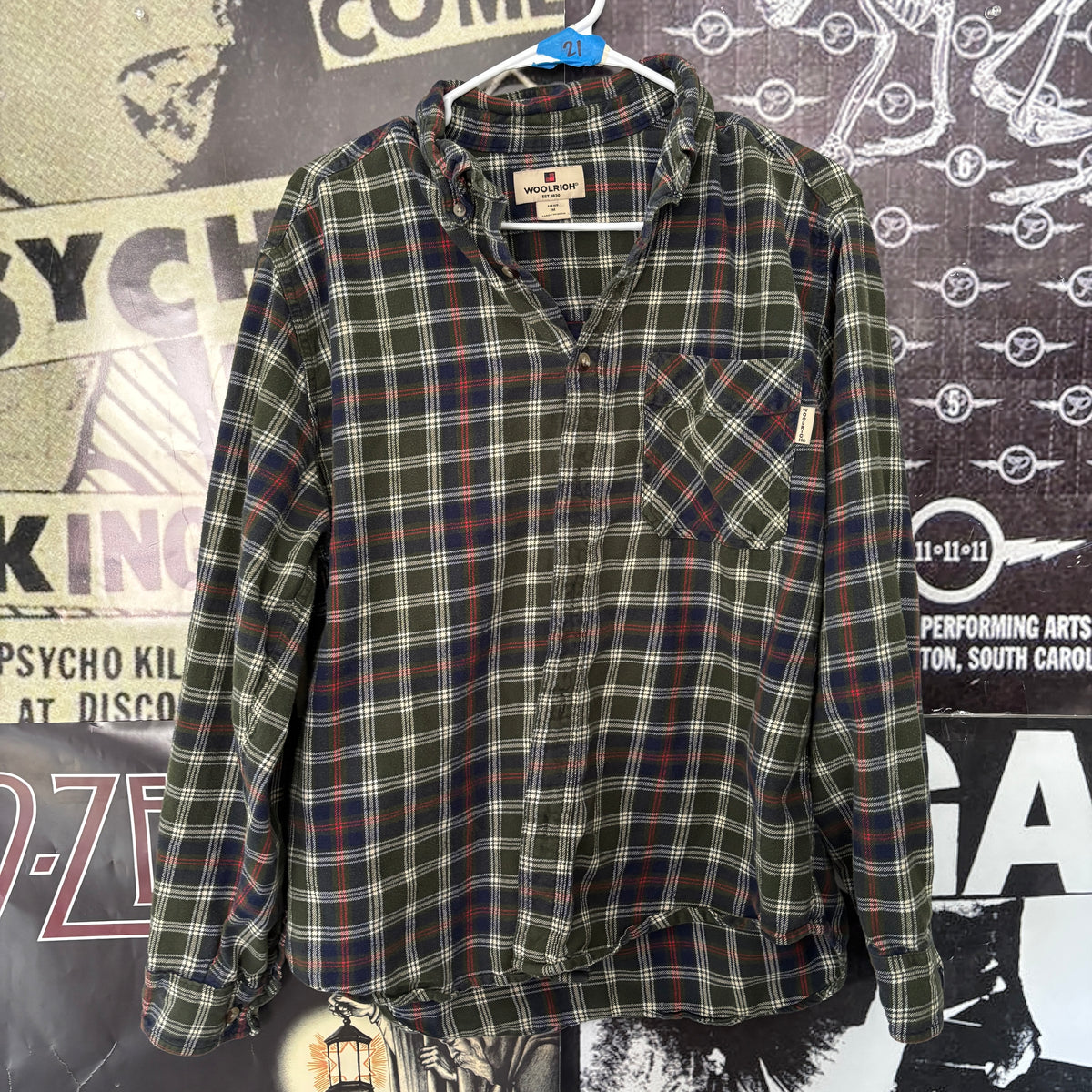 STONE green/red flannel MEDIUM