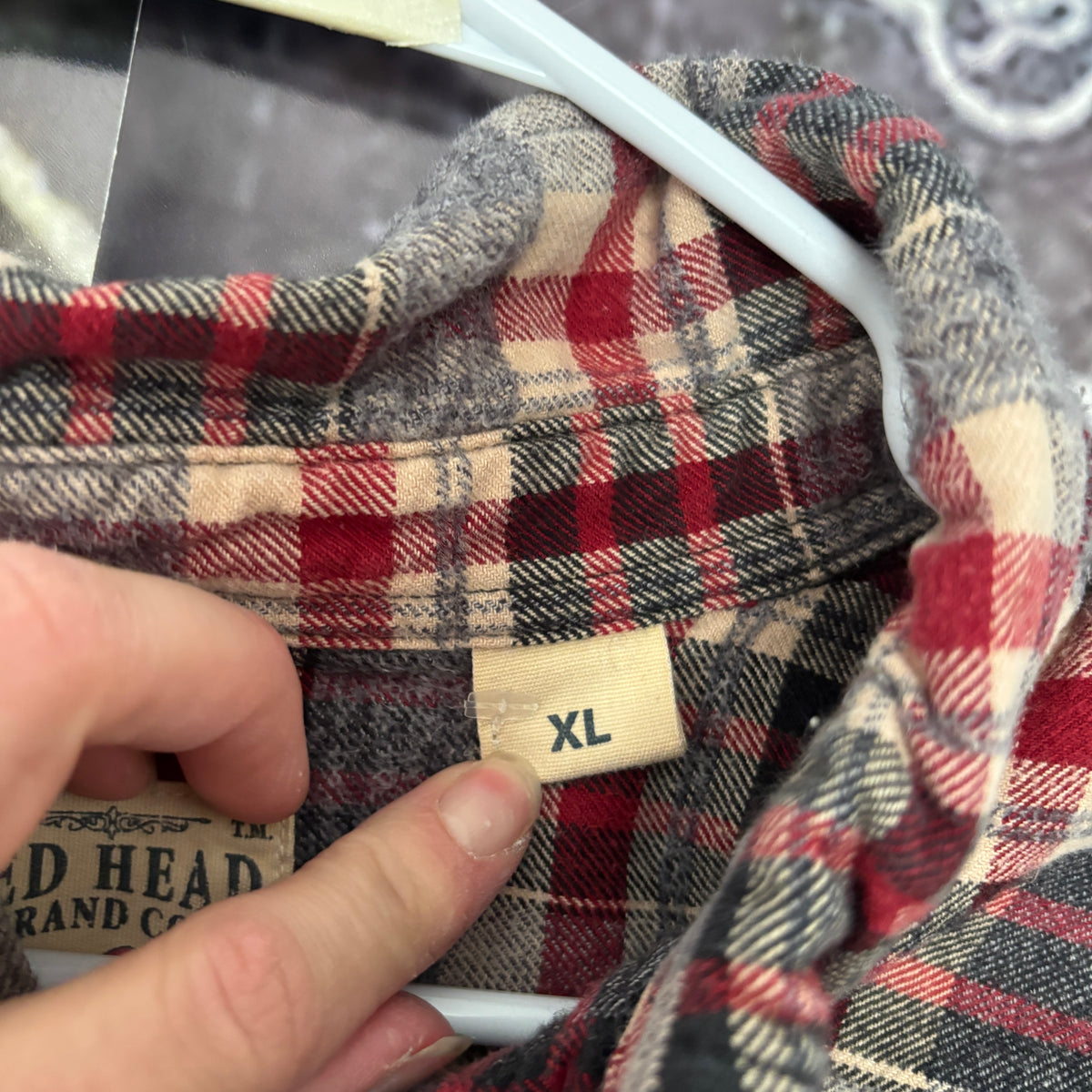 SILENCE red/white flannel XL