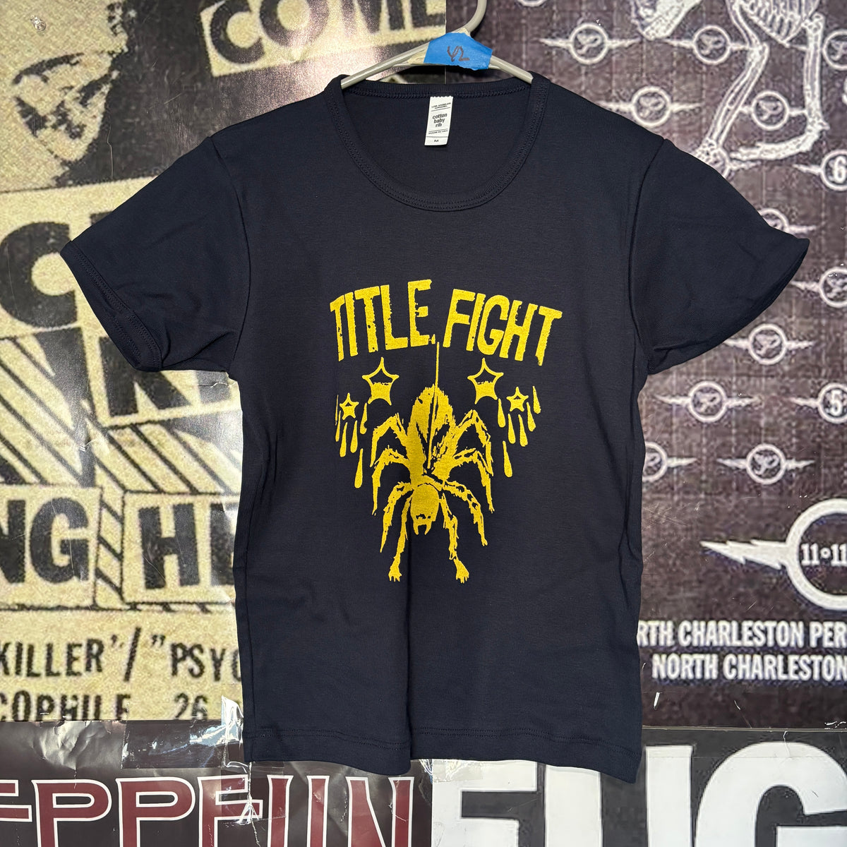 TITLE  navy/yellow long baby tee