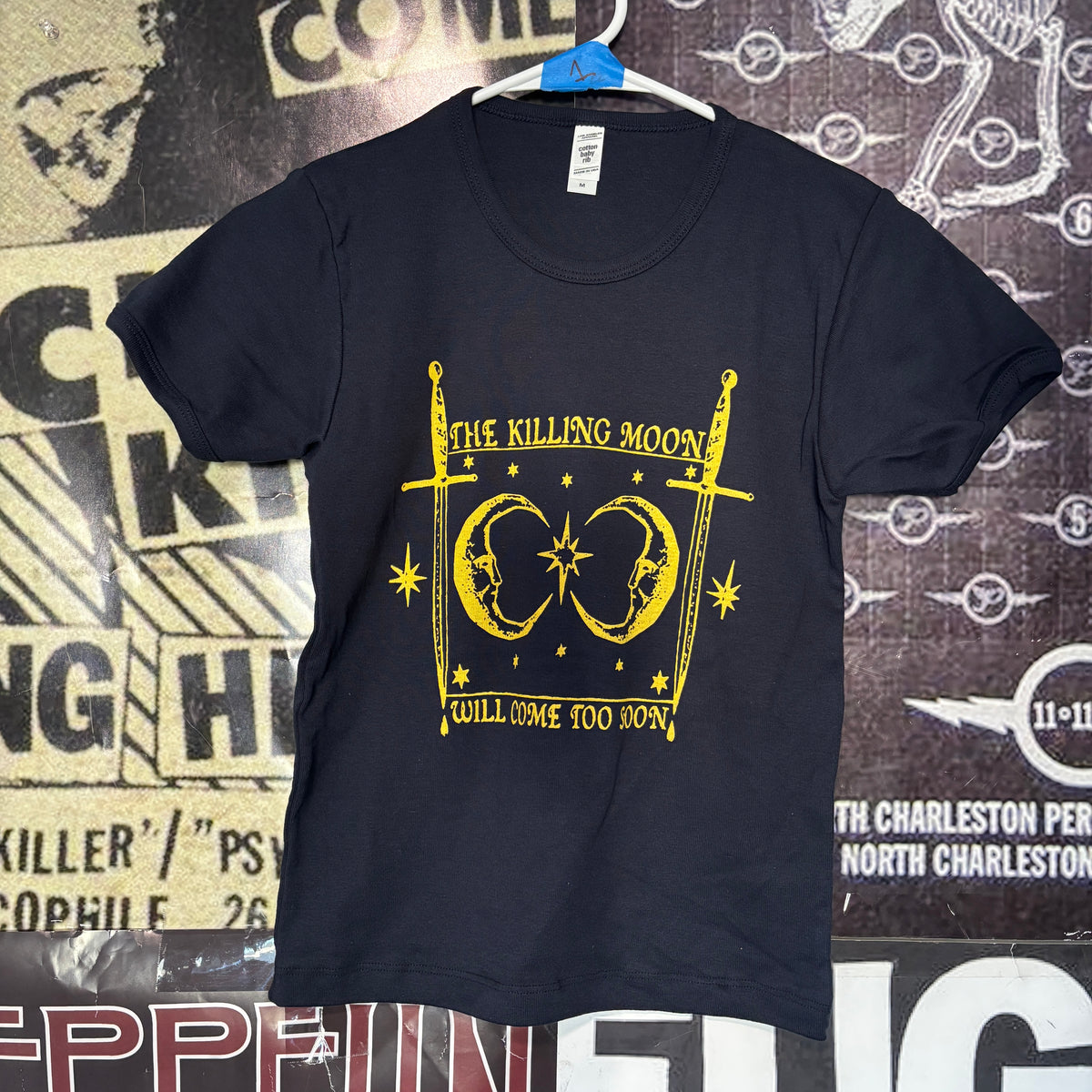 KILLING MOON  navy/yellow long baby tee