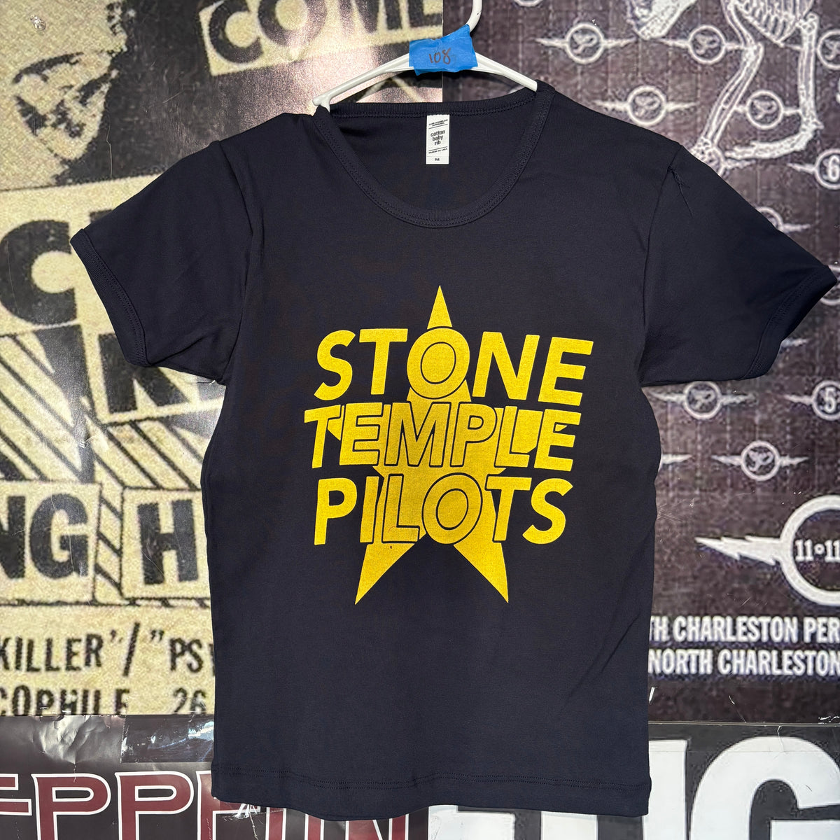 STONE  navy/yellow long baby tee