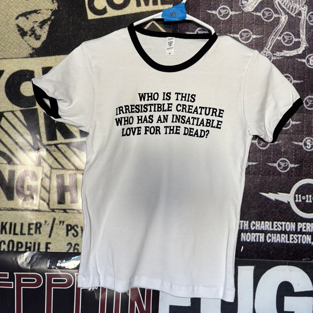 LIVING LYRICS b&w ringer long baby tee