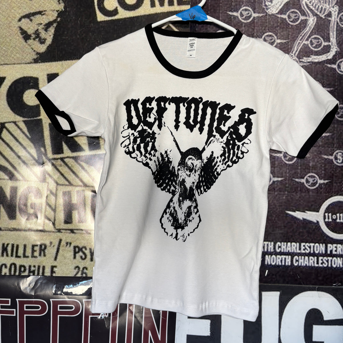DEF OWL b&w ringer long baby tee