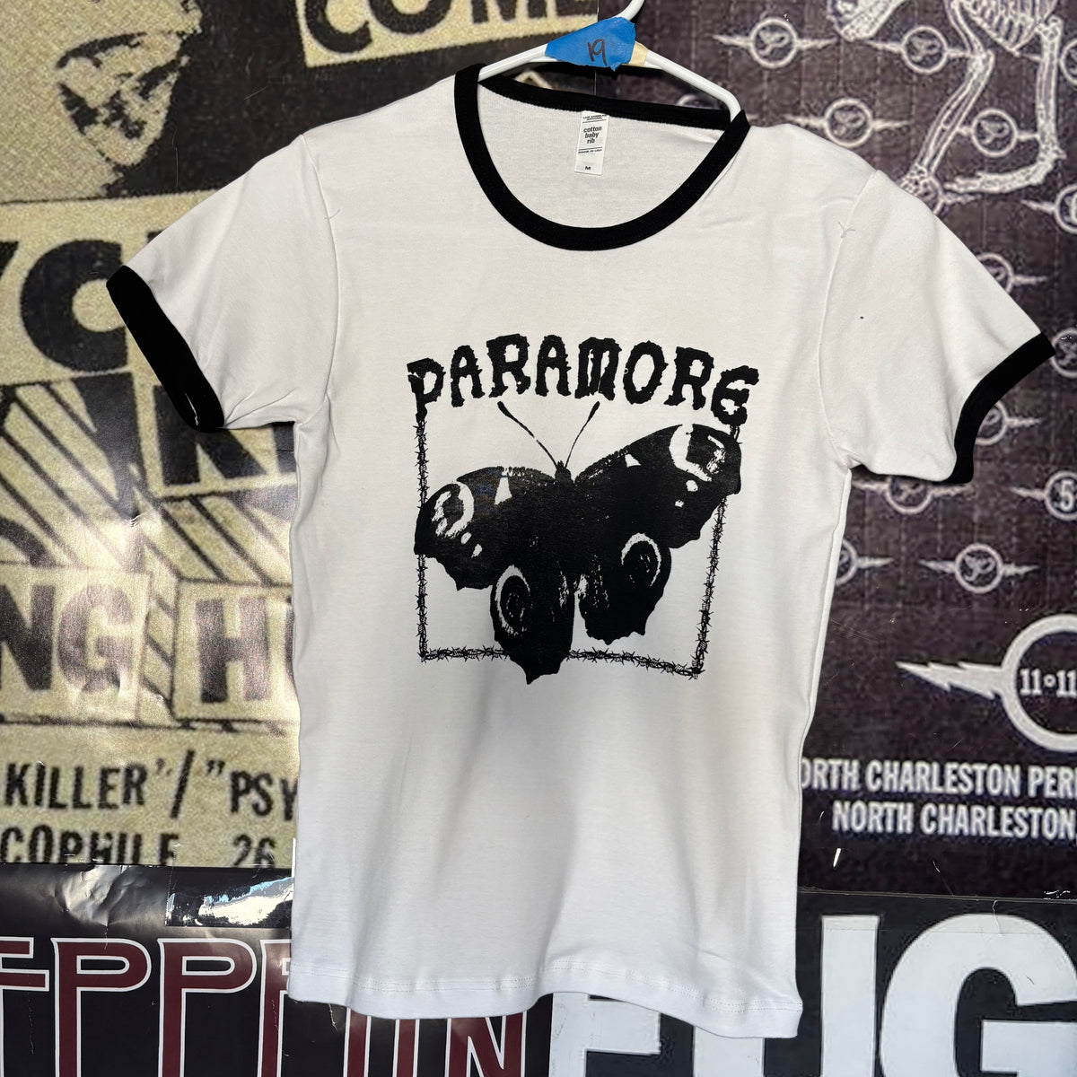PARAMORE b&w ringer long baby tee