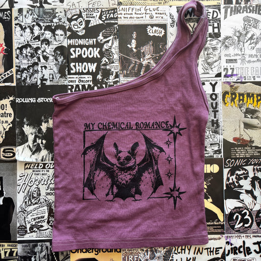 purple one shoulder tank top (ready) SM/MED