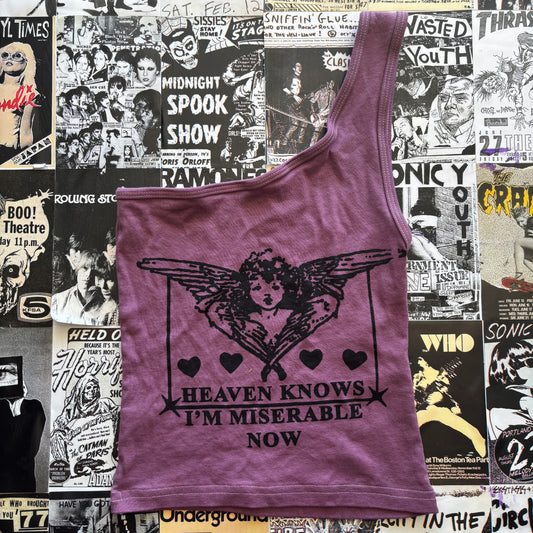 SMITHS HEAVEN purple one shoulder tank top (ready) SM/MED