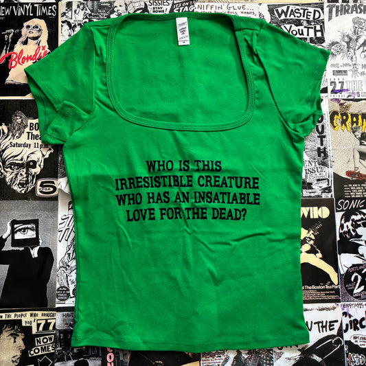 LYRICS green square neck baby tee **see description**