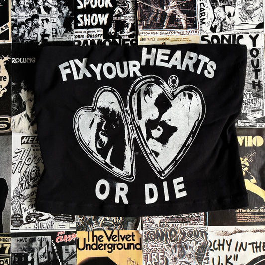 TWIN PEAKS HEART black/white tube top **read description**