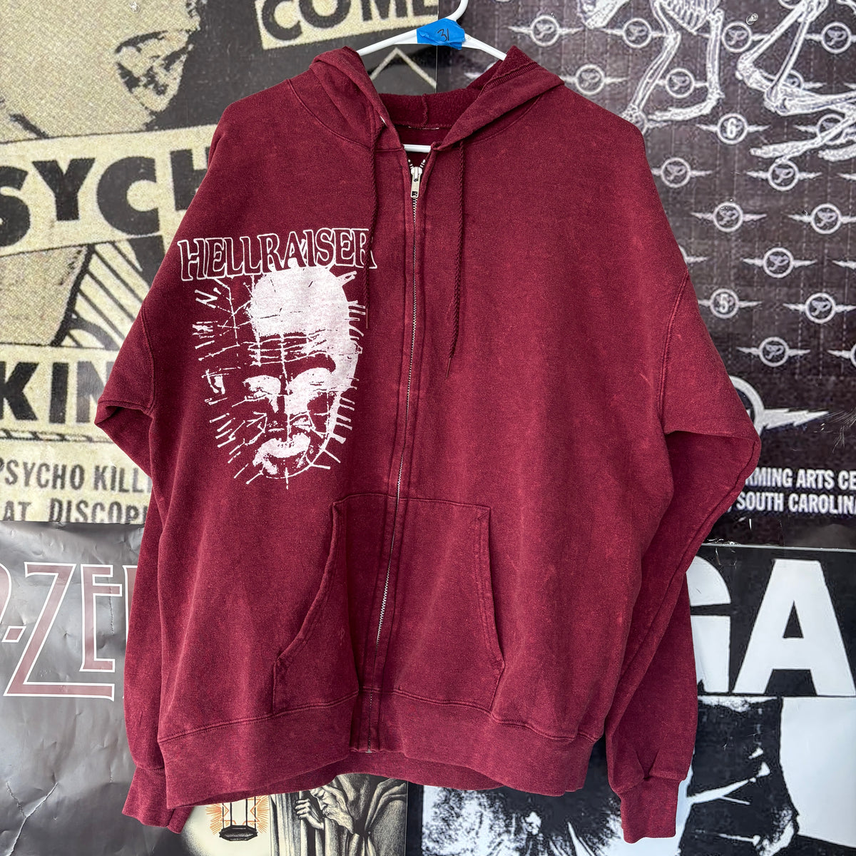 HELL red zip up hoodie LAR/XL