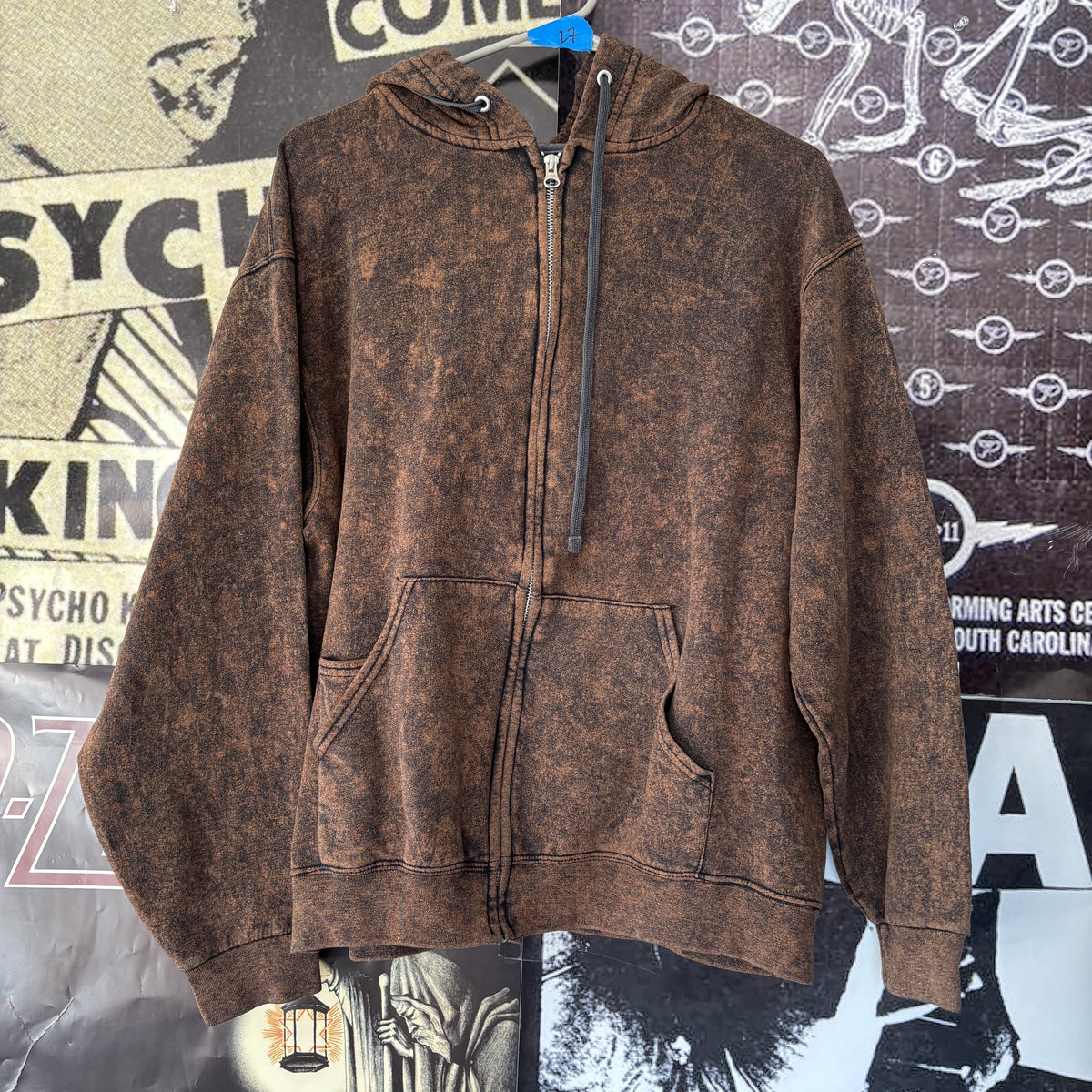 DEF OWL brown zip up hoodie LAR/XL