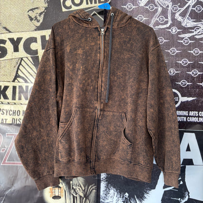 DEF OWL brown zip up hoodie LAR/XL