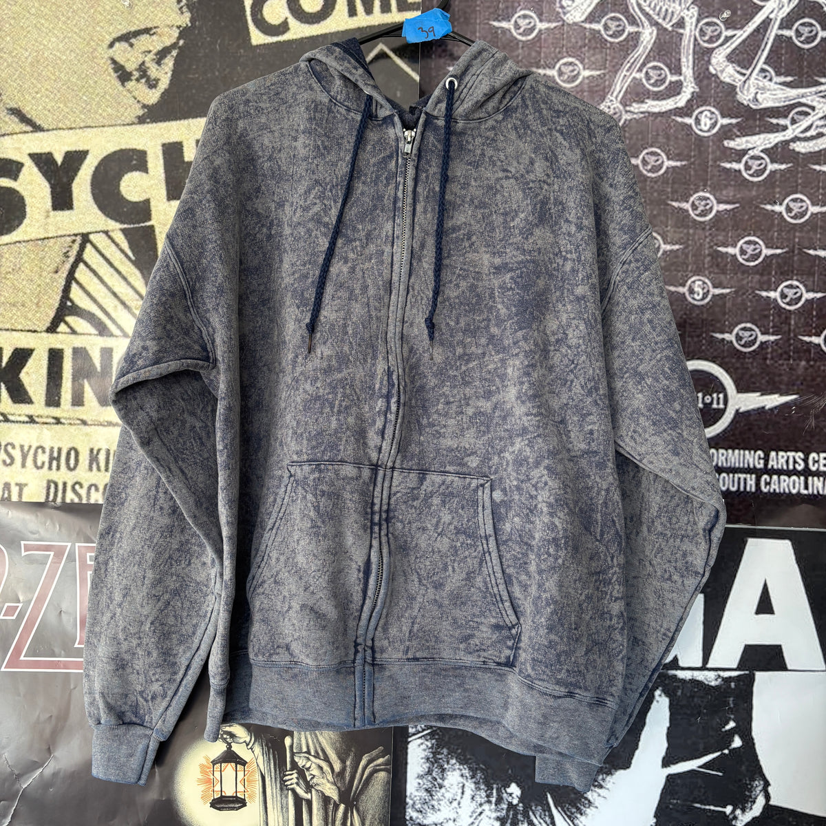 SILENCE blue zip up hoodie LAR/XL