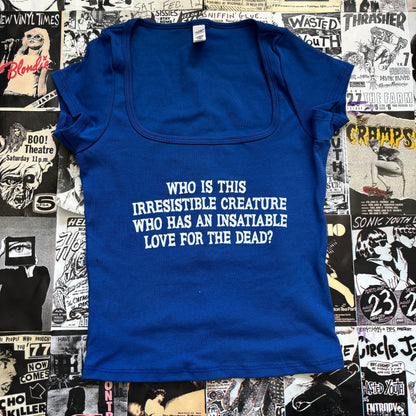 LYRICS royal blue square neck baby tee